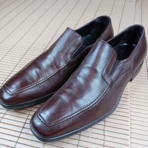 SANTONI Mens Dress Shoes Soft Brown Leather Casual Italian Slip On Loafer Sz 11D